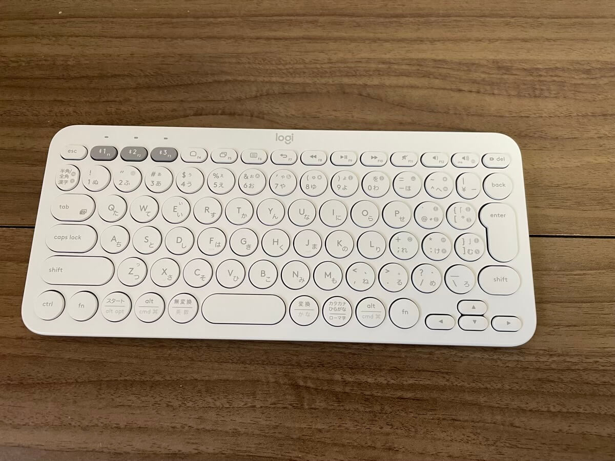 ロジクールK380(オフホワイト)の外観